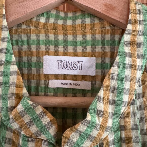 Toast Flora Check Seersucker Dress, Sea Green/Taupe, 6 - Picture 2 of 8